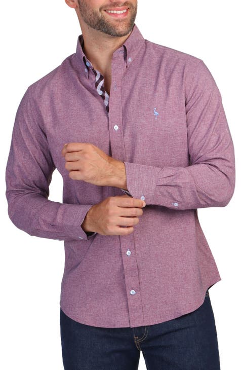 Textured Melange Long Sleeve Shirt