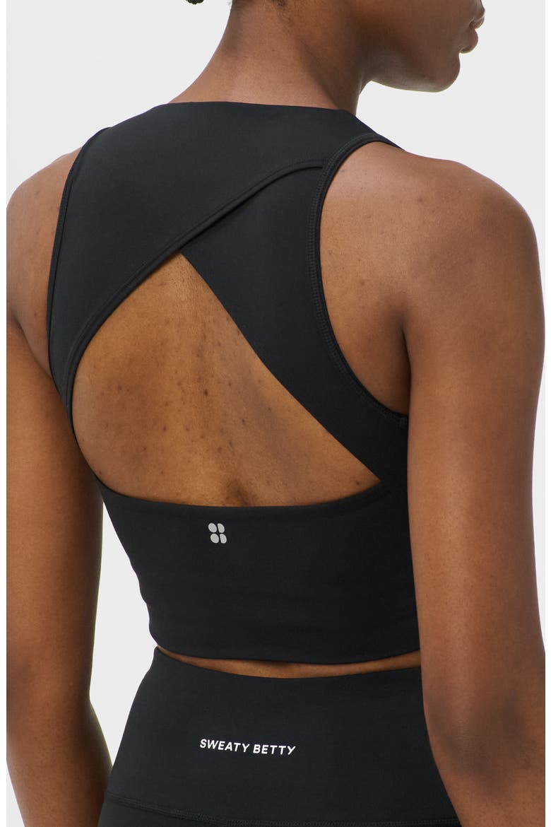 All Day Wrap Longline Sports Bra, Alternate, color, BLACK