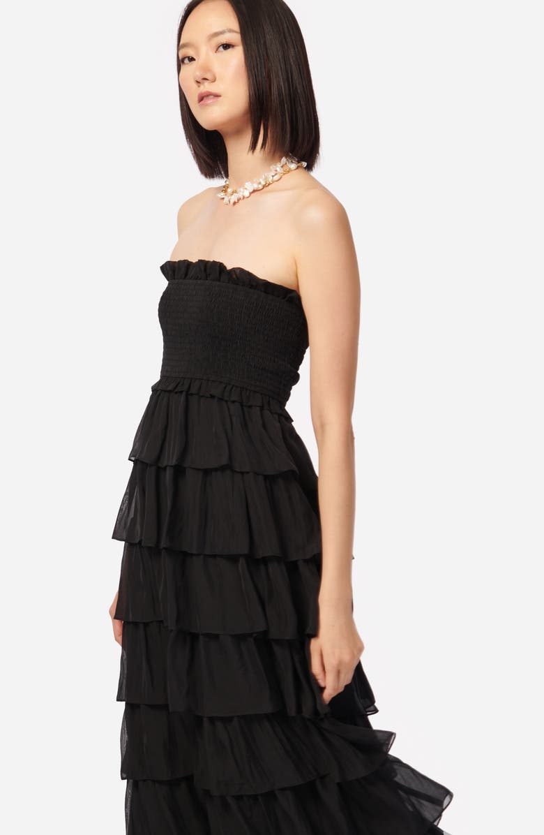 CAMI NYC Stella Smock Bodice Strapless Maxi Dress, Alternate, color, 