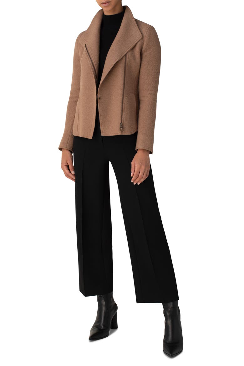 Felted Wool Biker Jacket, Alternate, color, TATAMI