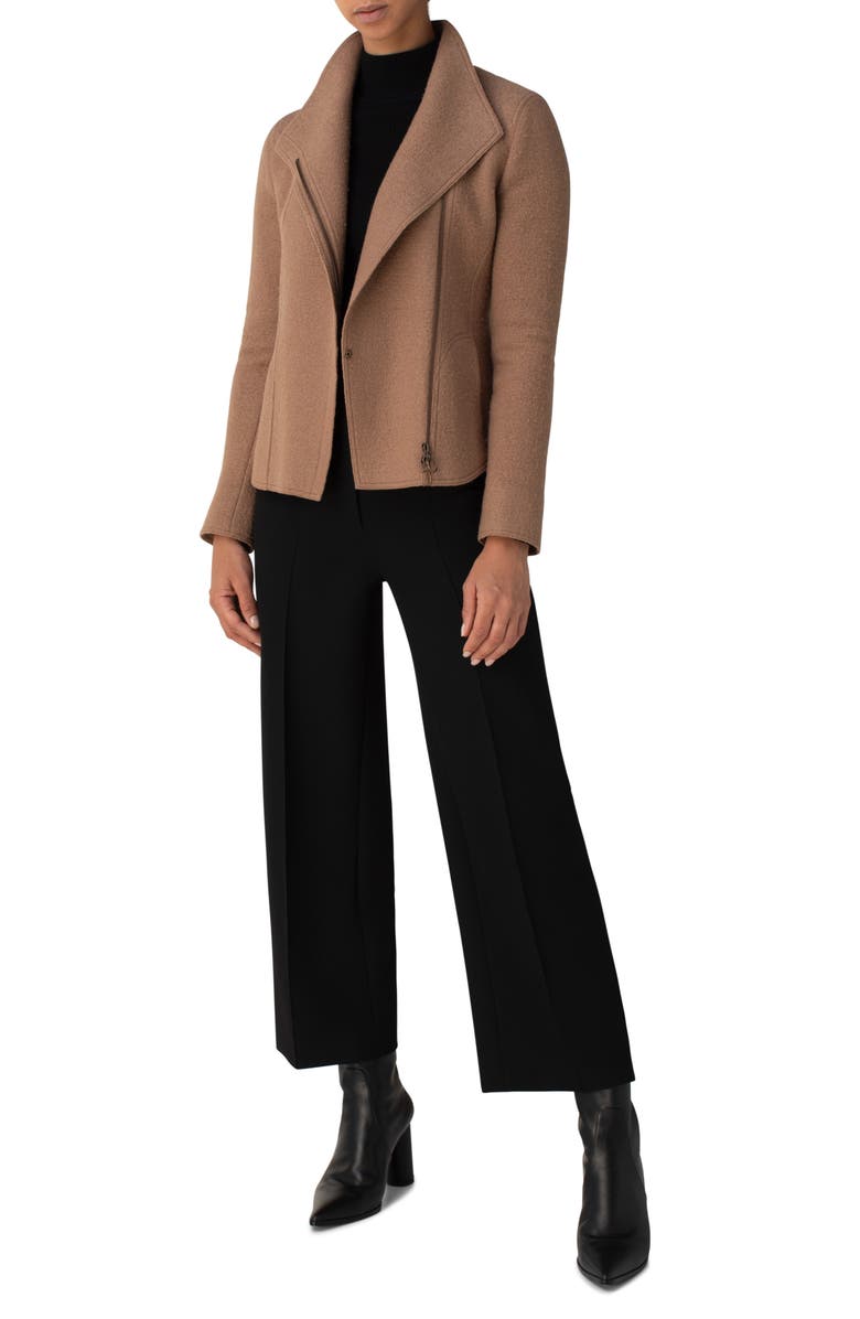 Akris punto Felted Wool Biker Jacket, Alternate, color,