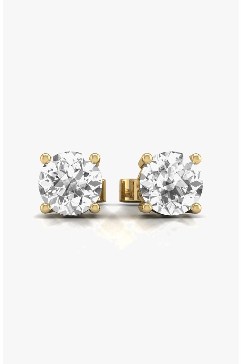 14k Gold Stud Lab Diamond 1.25 Carats Earrings, Main, color, Yellow Gold