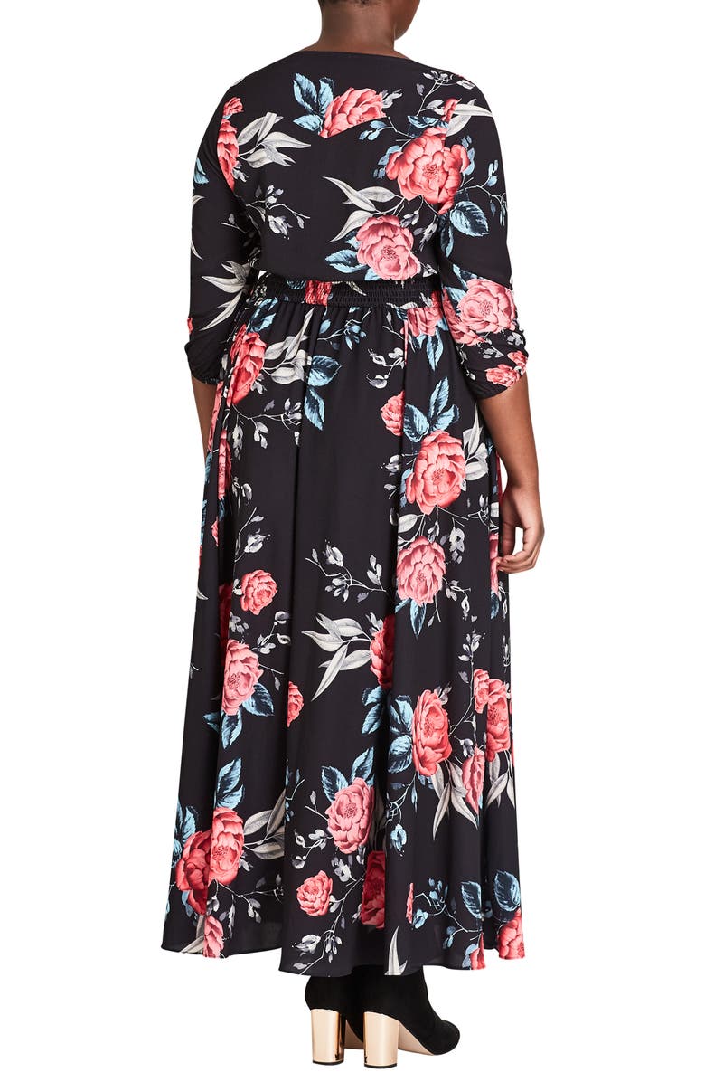 City Chic Romaji Floral Maxi Dress, Alternate, color, 