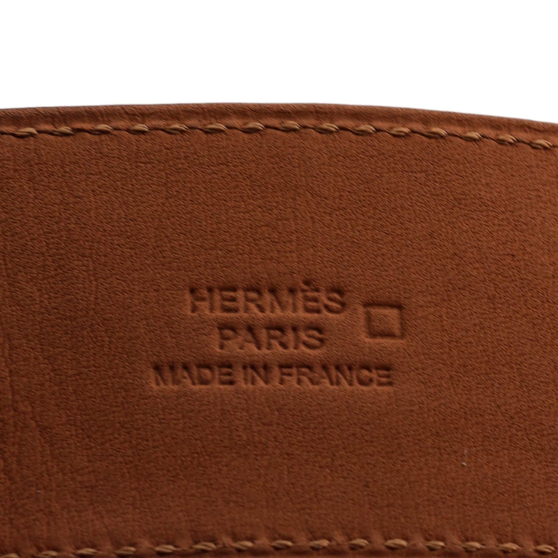 Pre-Owned Hermes Kelly Dog Bracelet Alligator, Alternate, color, Orange