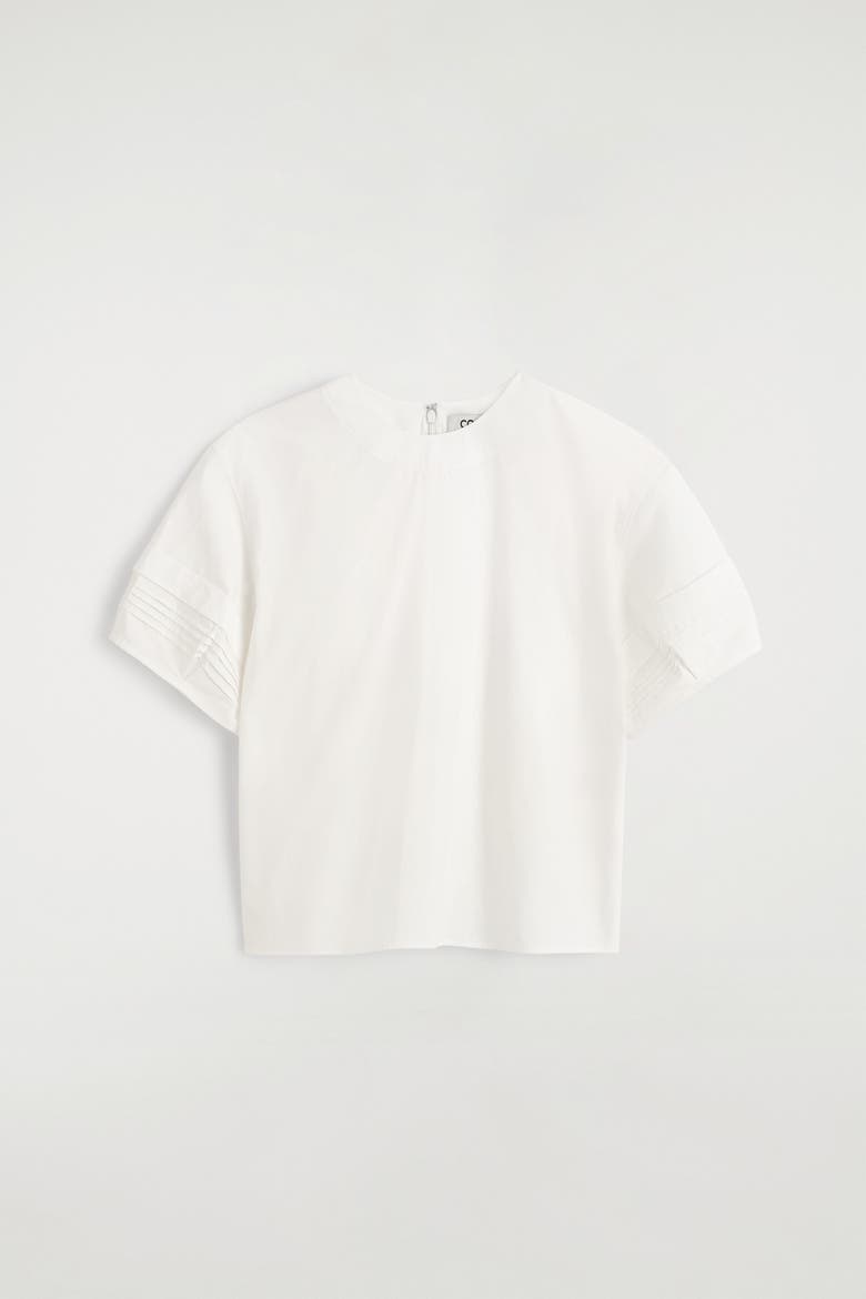 Pintucked Cotton Blouse, Alternate, color, OFF-WHITE