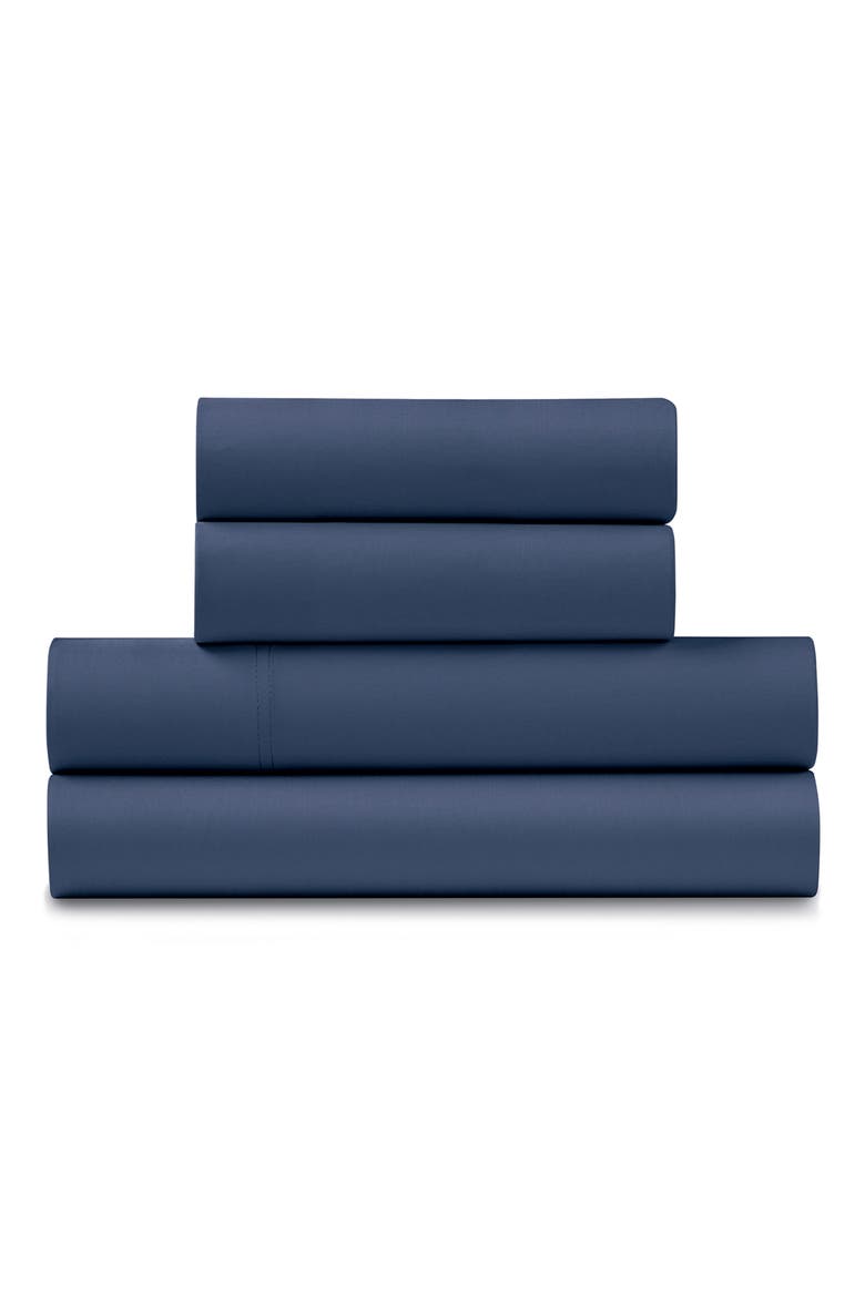 1200 Thread Count Cotton Sateen 4-Piece Sheet Set, Main, color, NAVY