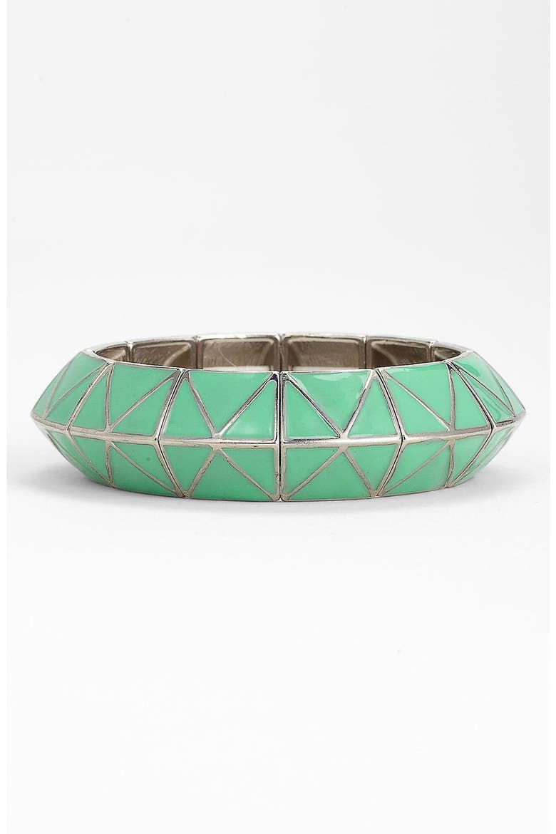 Enameled Pyramid Stretch Bracelet, Main, color, SEAFOAM