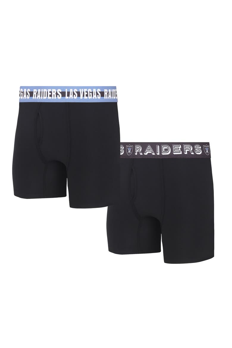 Men's Concepts Sport Las Vegas Raiders Gauge Knit Boxer Brief Two-Pack, Main, color, Black