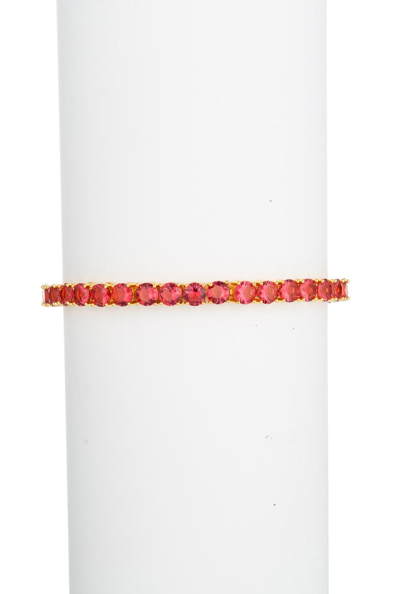 Harper Cubic Zirconia Tennis Bracelet, Alternate, color, RED/ GOLD