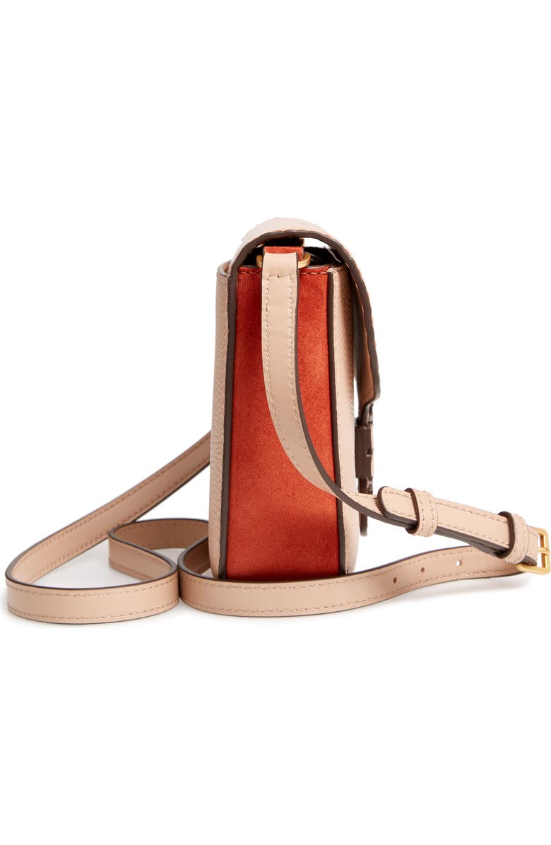 Tory Burch McGraw Croc Embossed Leather Crossbody Bag, Alternate, color,