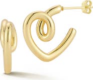GLAZE JEWELRY Tube Heart Huggie Hoop Earrings