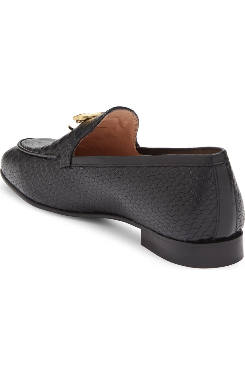 Roberto Cavalli Snake Ornament Loafer, Alternate, color, Black