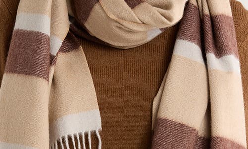 Portolano Stripe Fringe Cashmere Wrap Scarf