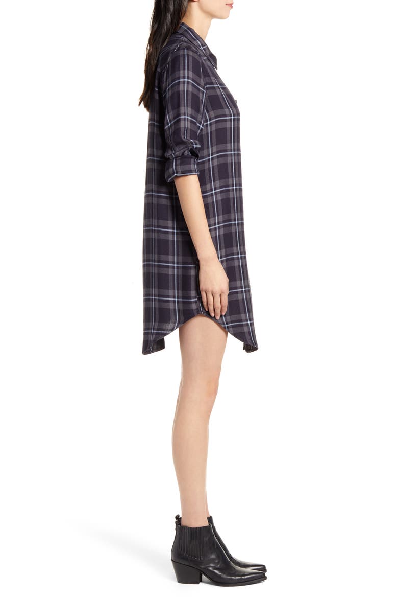 Bianca Flannel Shirtdress, Alternate, color, GREY MIDNIGHT SKY
