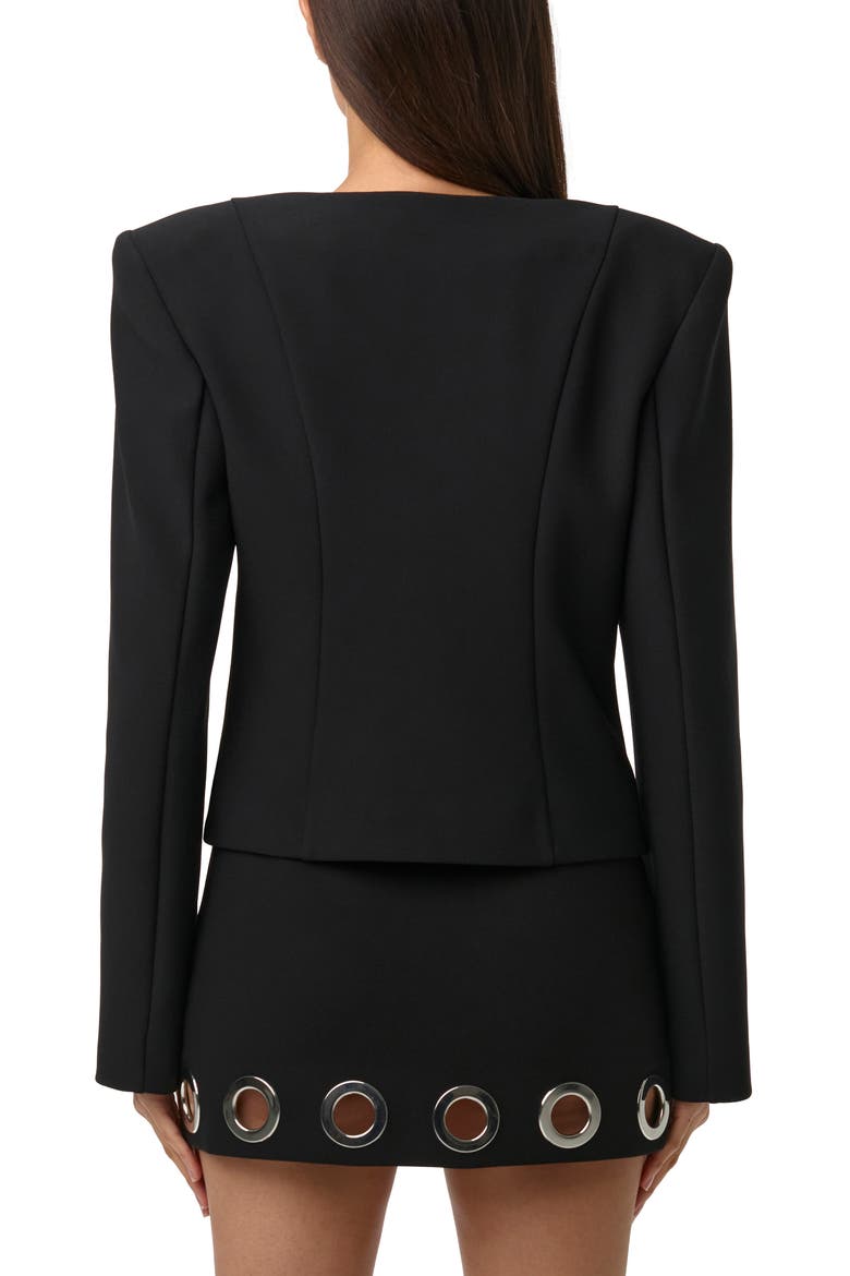 Grommet Ponte Blazer, Alternate, color, BLACK