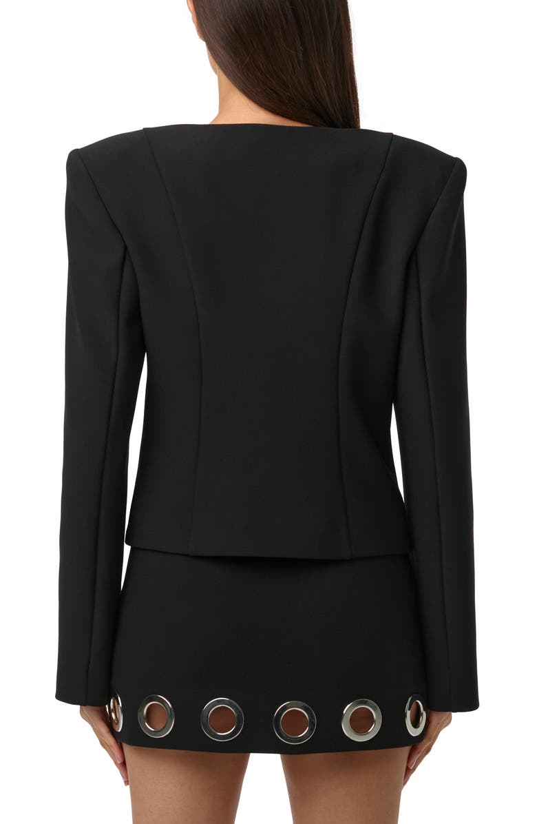 Naked Wardrobe Grommet Ponte Blazer, Alternate, color, Black
