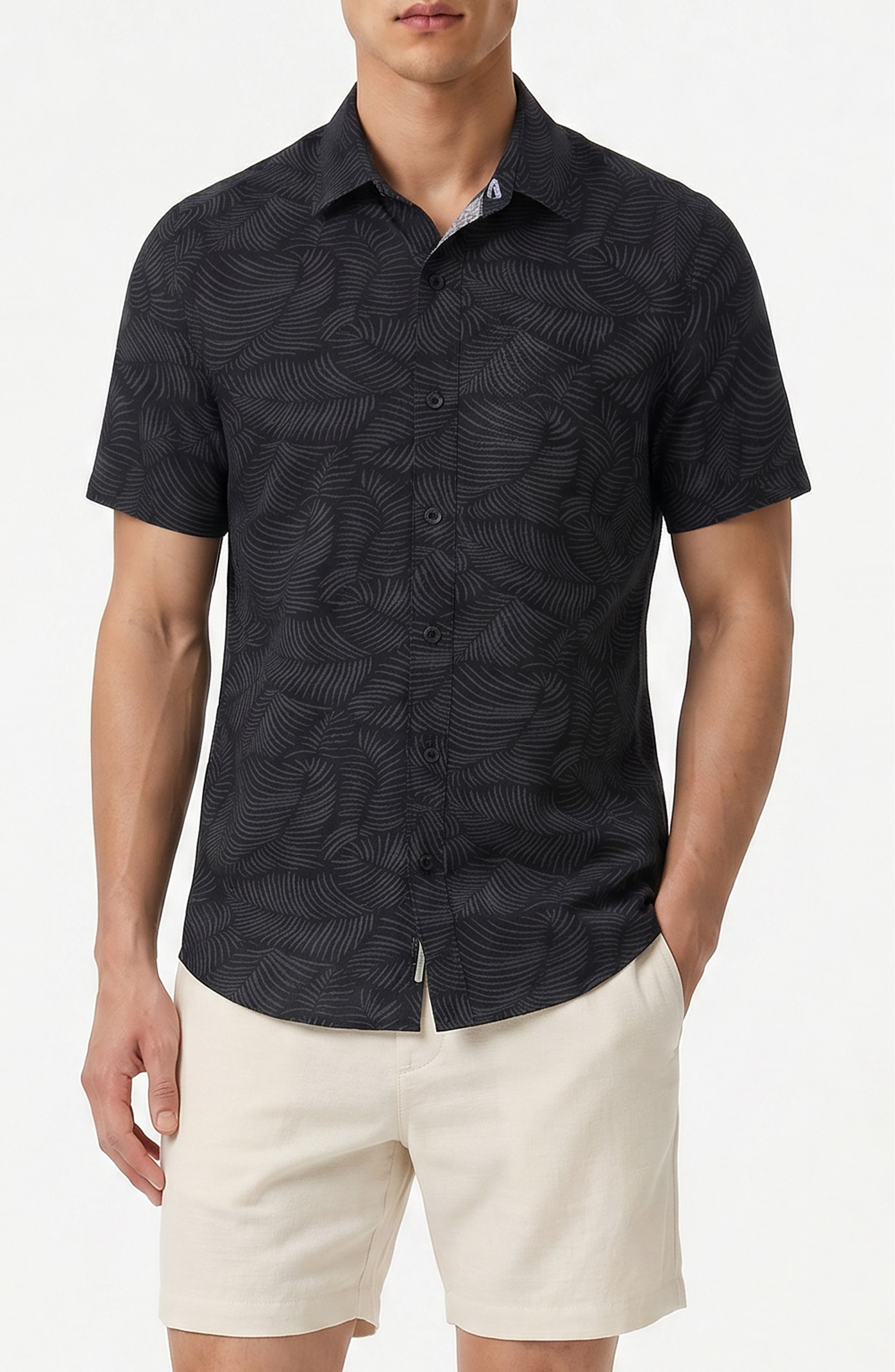 Onia Short Sleeve Linen Blend Button-Up Shirt