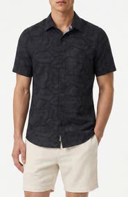Onia Short Sleeve Linen Blend Button-Up Shirt
