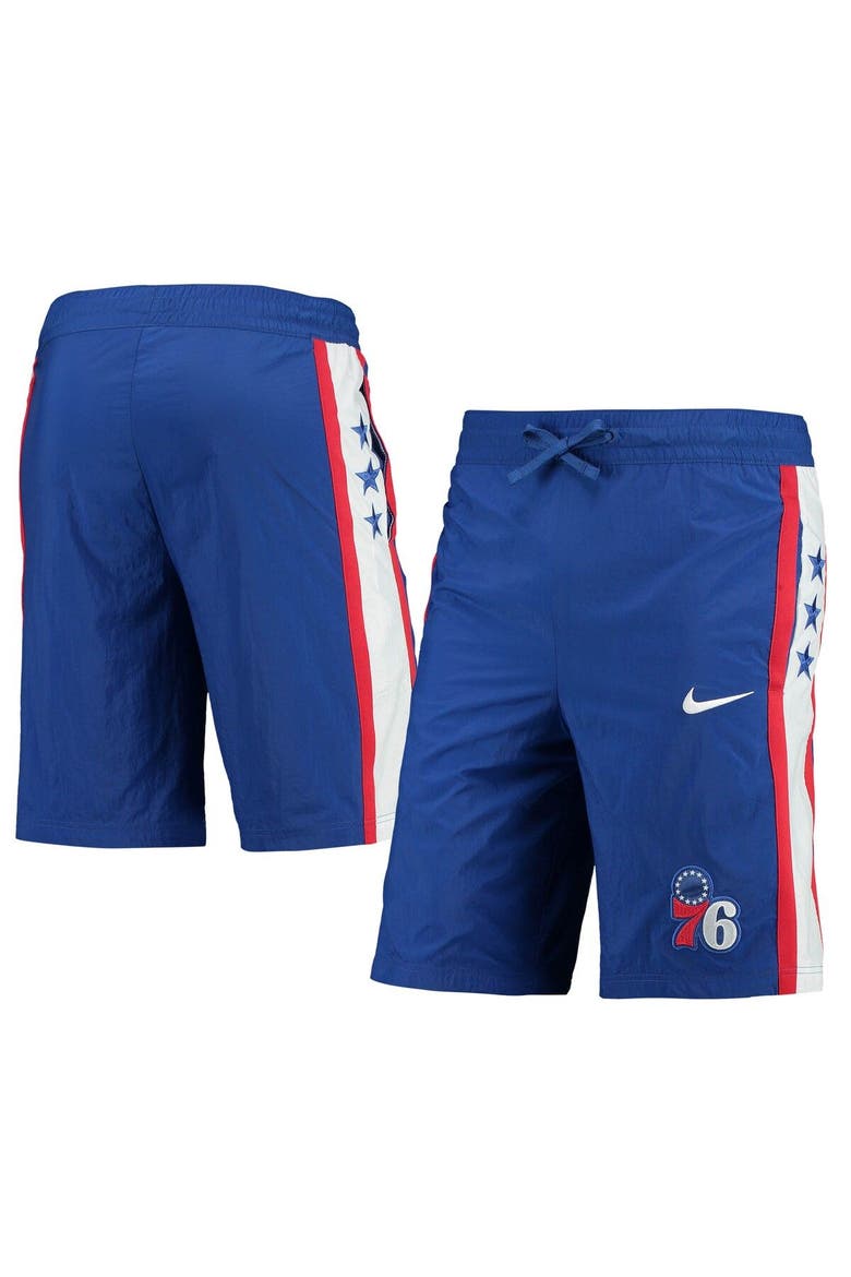 Men's Nike Royal Philadelphia 76ers Courtside Heritage Shorts, Main, color, Royal