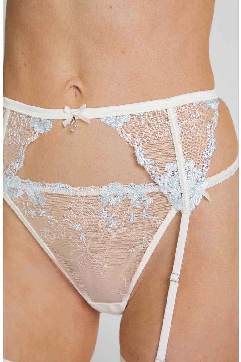 Peonie Lace Garter Belt, Alternate, color, SNOW WHITE