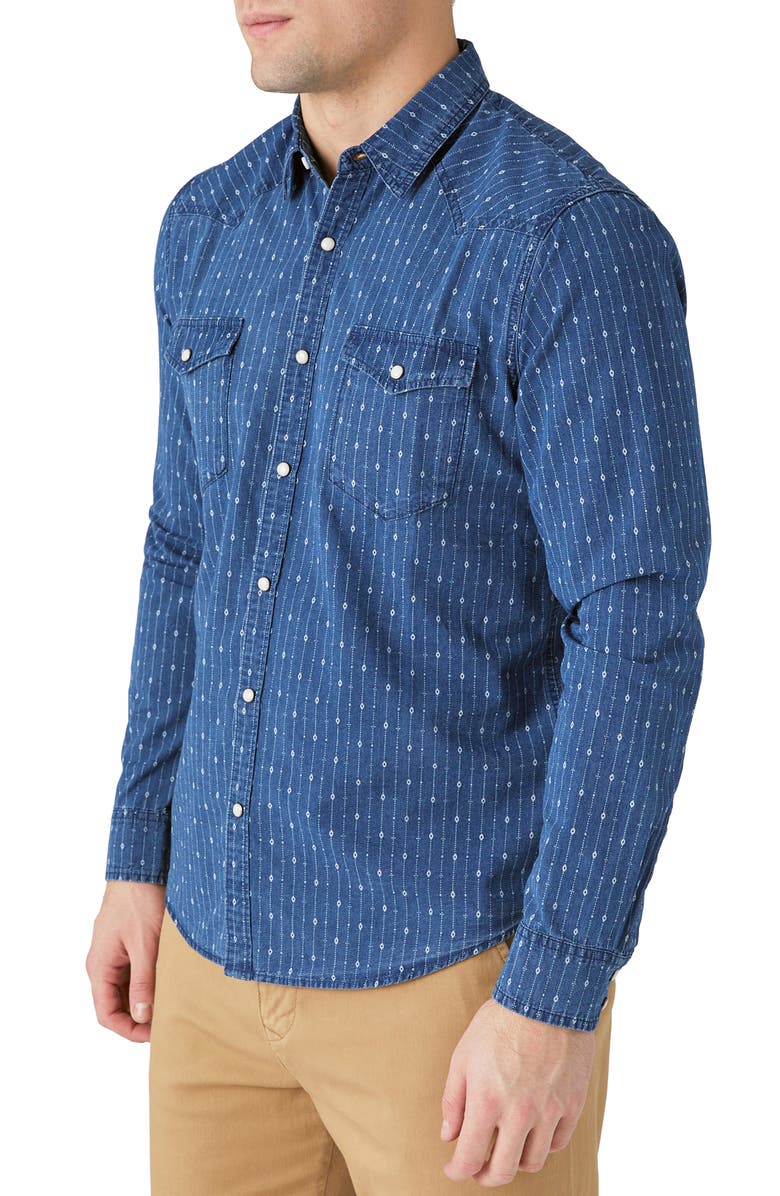 Lucky Brand Stripe Western Snap-Up Shirt, Alternate, color,