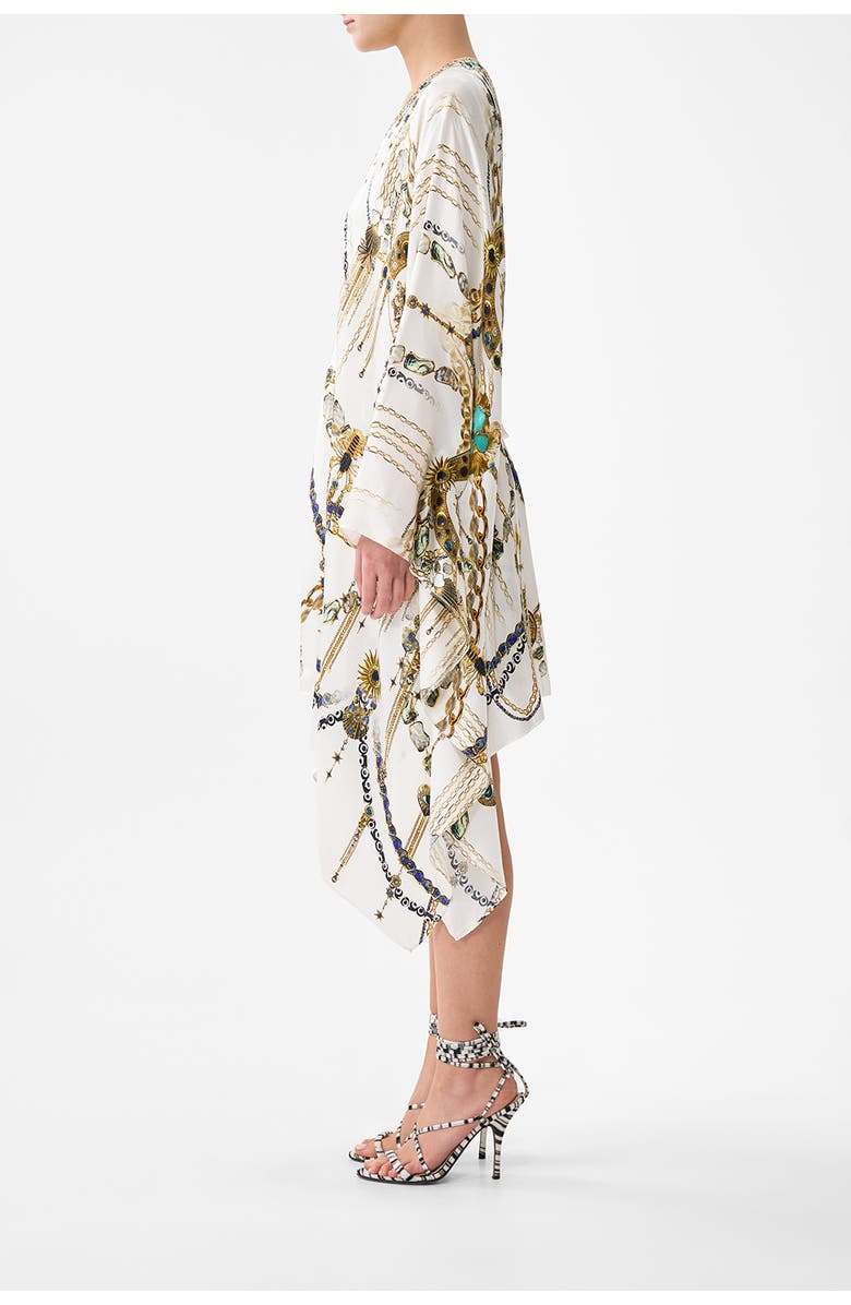 Camilla Short Kaftan With Waist Tab, Alternate, color, Chain Gang