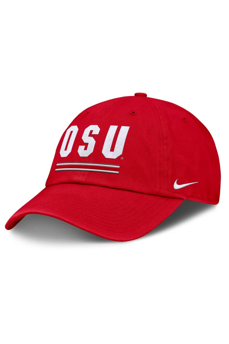 Men's Nike Scarlet Ohio State Buckeyes Club Campus Adjustable Hat, Main, color, Scarlet