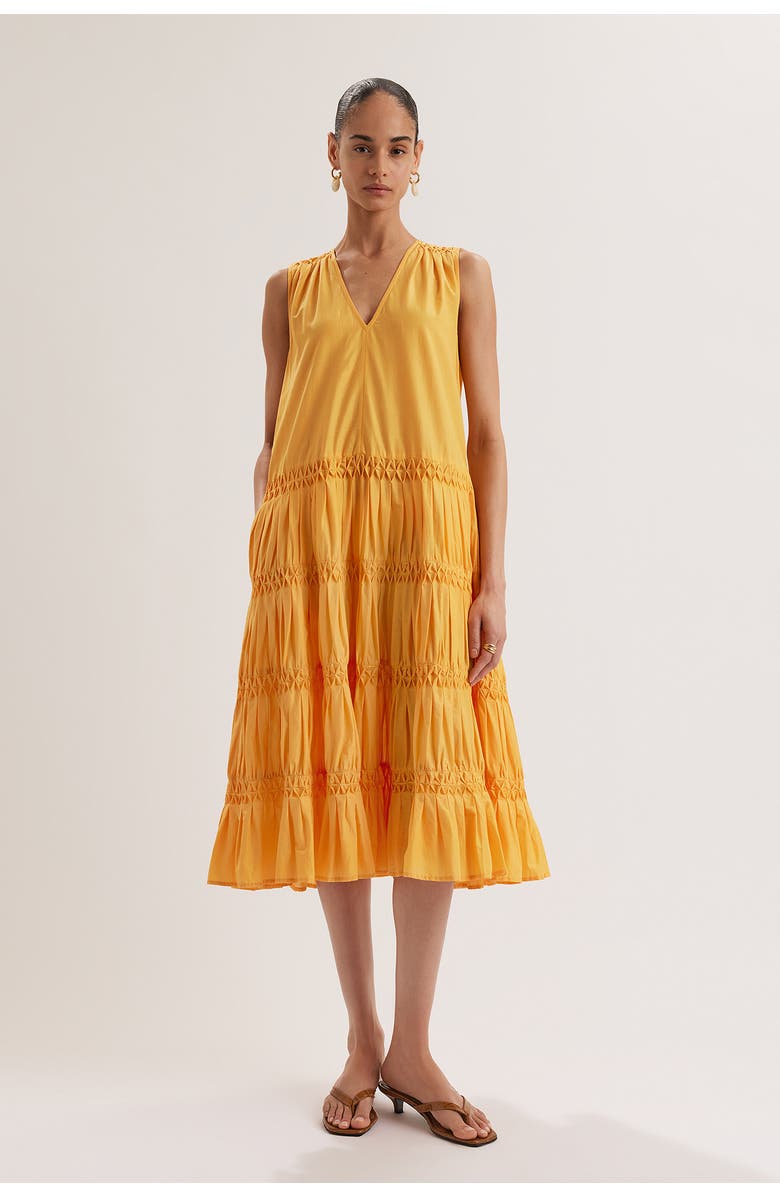 Merlette Wallis Smocked Dress, Main, color, Marigold