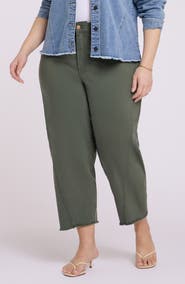NYDJ Alyssa High Waist Fray Hem Crop Relaxed Tapered Jeans