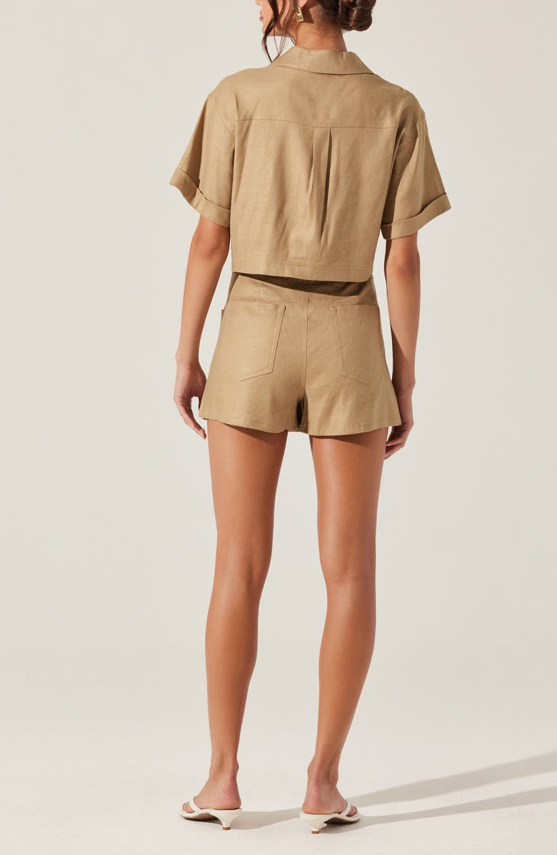 ASTR the Label Deborah Linen Blend Wrap Miniskort, Alternate, color,