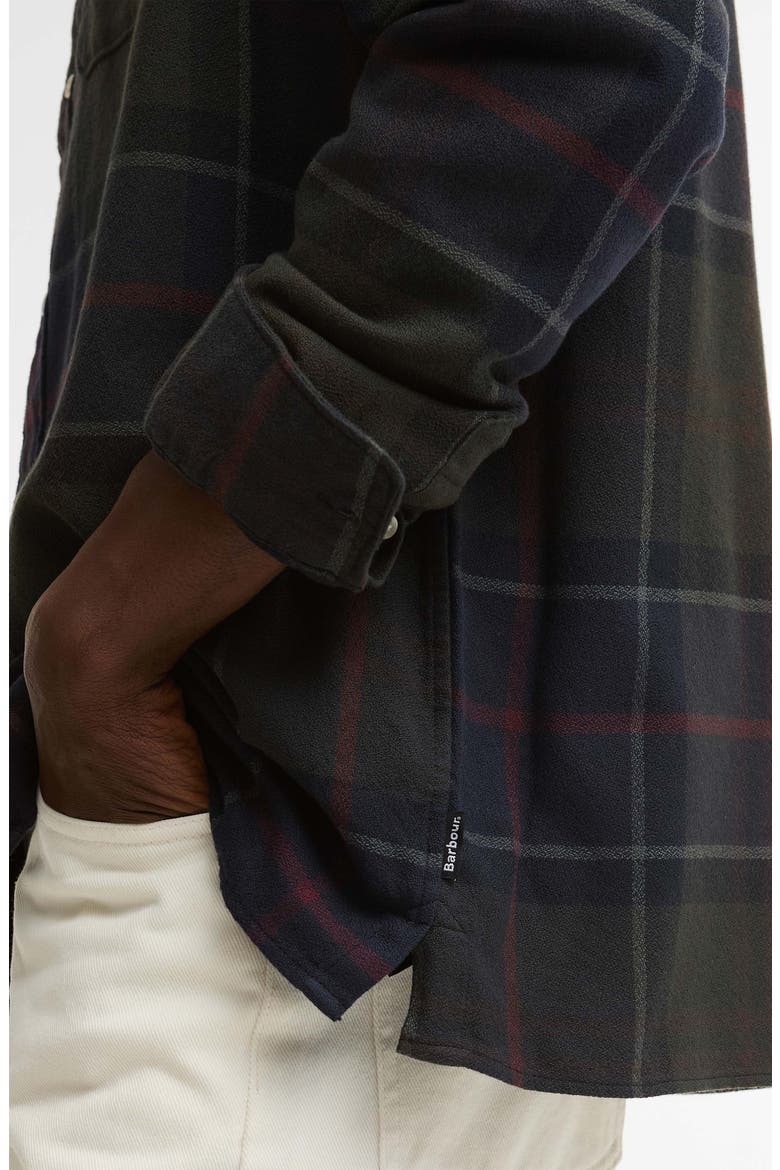 Bourne Relaxed Tartan Button Front Shirt, Alternate, color, SHADOW CLASSIC TARTAN