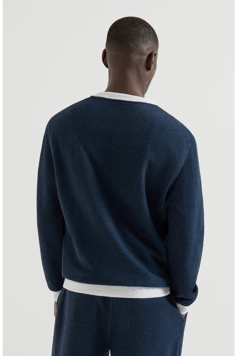 Cotton French terry sweatshirt, Alternate, color, Navy Blue