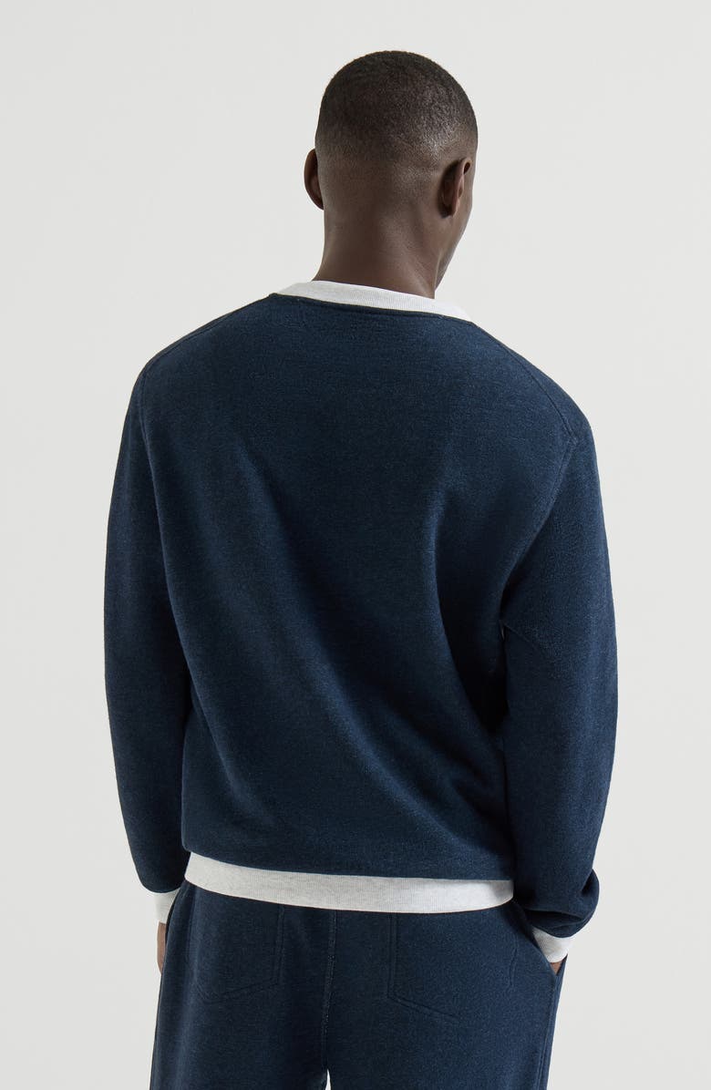 Brunello Cucinelli Cotton French terry sweatshirt, Alternate, color, Navy Blue