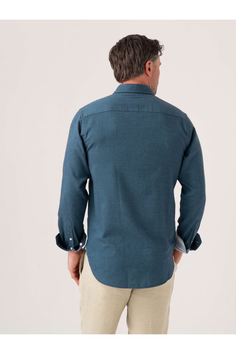 Long Sleeve Cotton Merino Wool Shirt, Alternate, color, Teal
