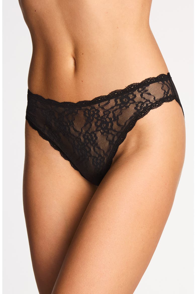 Effortlessly Lace High Cut Briefs, Alternate, color, NIGHT