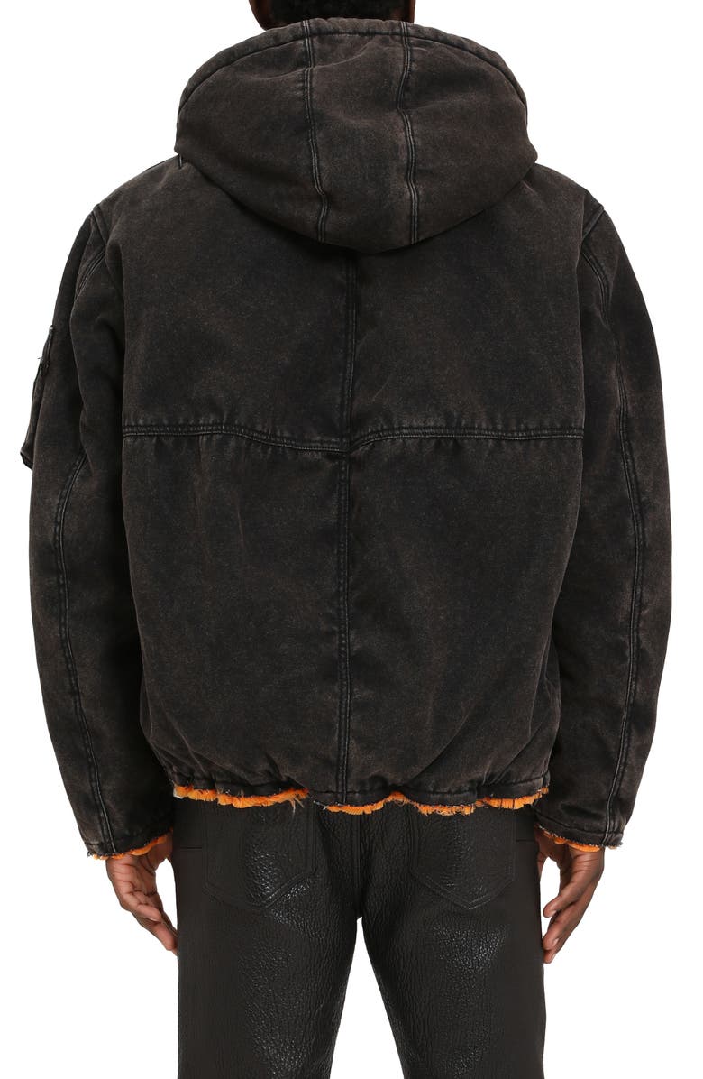 PURPLE BRAND x Alpha Industries Hooded Denim Bomber Jacket, Alternate, color, Black