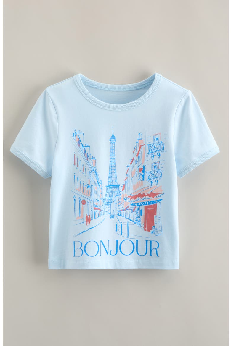 Kids' Graphic Baby Tee, Main, color, BLUE DELICATE BONJOUR