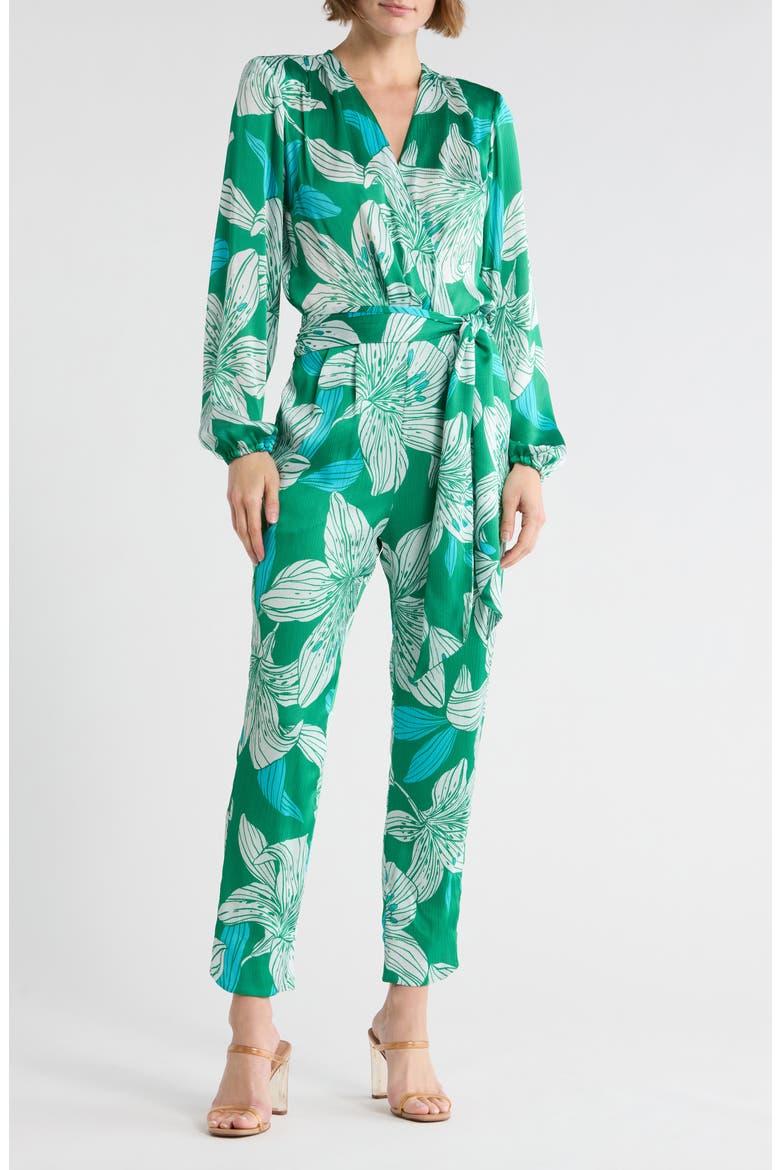 Valery Jumpsuit, Main, color, SEA GREEN LILY PRINT