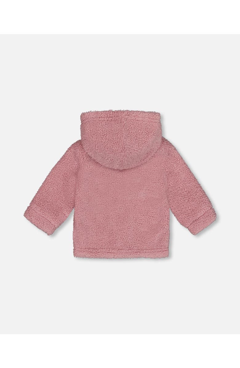 Deux par Deux Baby Girl's Soft Fleece Hooded Zip Jacket Woodrose, Alternate, color, 