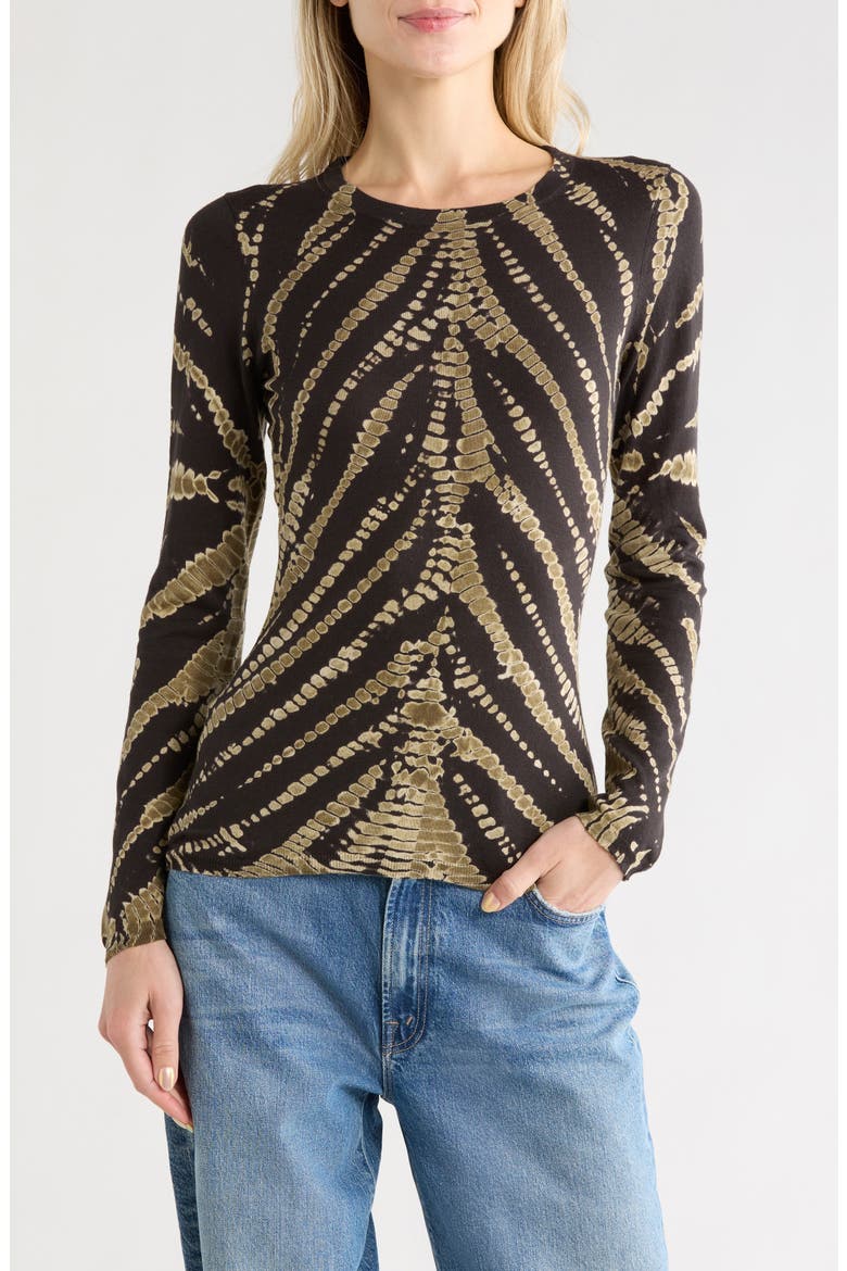 Crewneck Knit Top, Main, color, BLACK SAVANNAH WASH