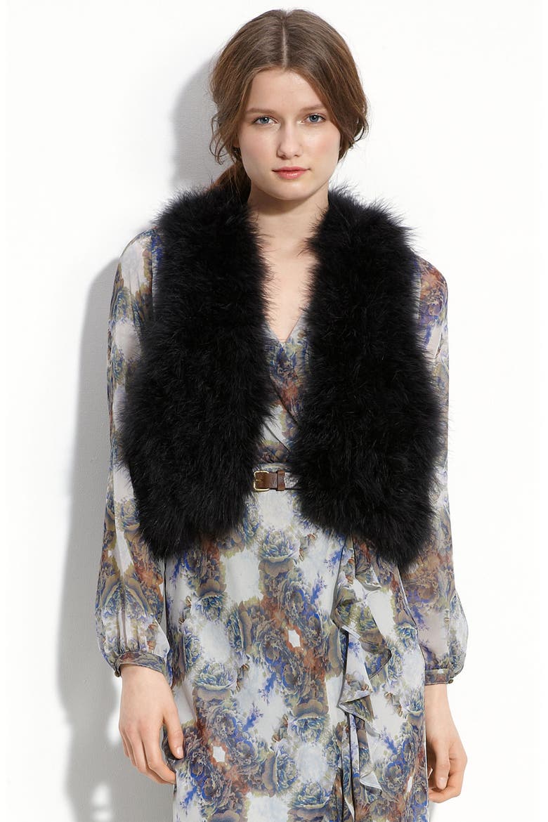 Marabou Vest, Main, color, BLACK