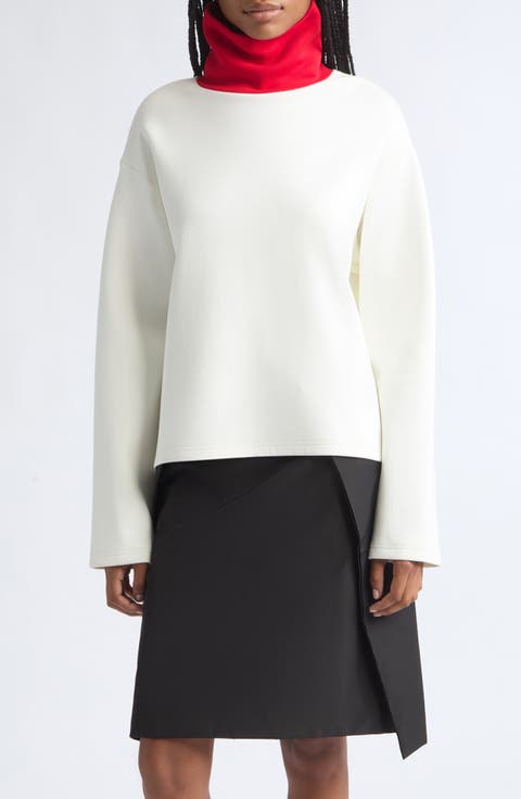 Contrast Jersey Turtleneck