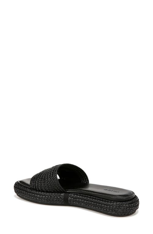 Vince Eva Womens Braided Manmade Slide Sandals In Black