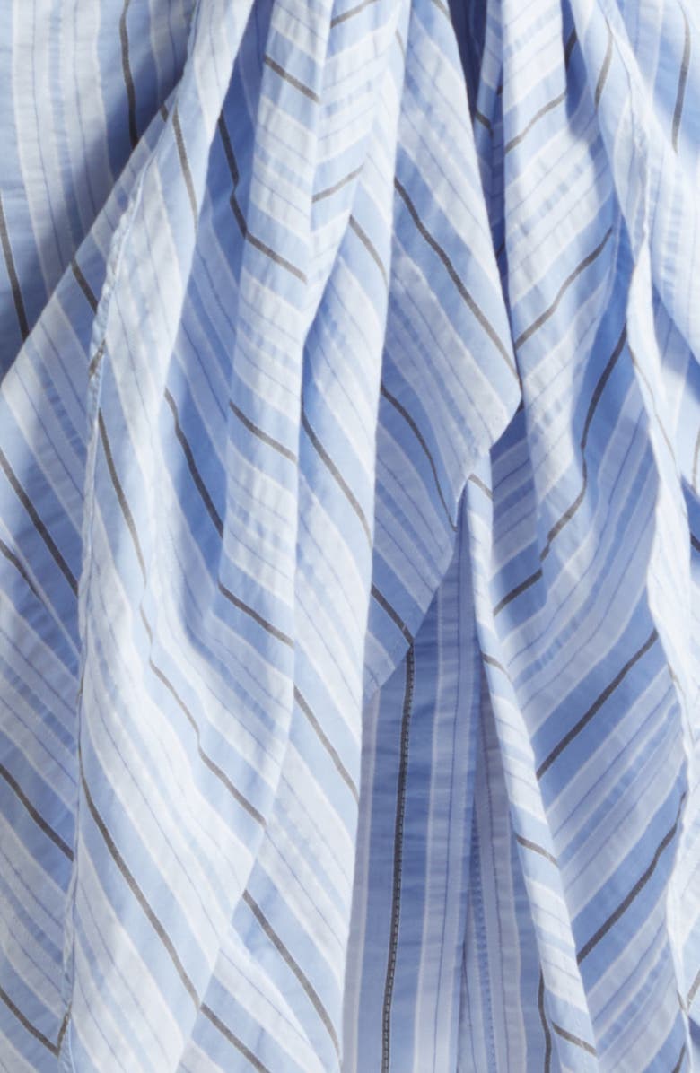 Cinq à Sept Charmine Stripe Tie Waist Mini Shirtdress, Alternate, color, Blue Multi