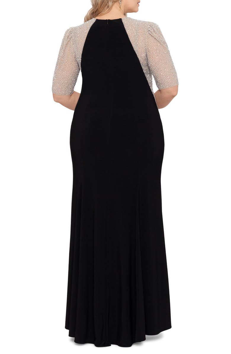 Xscape Evenings Embellished Colorblock Gown, Alternate, color, 