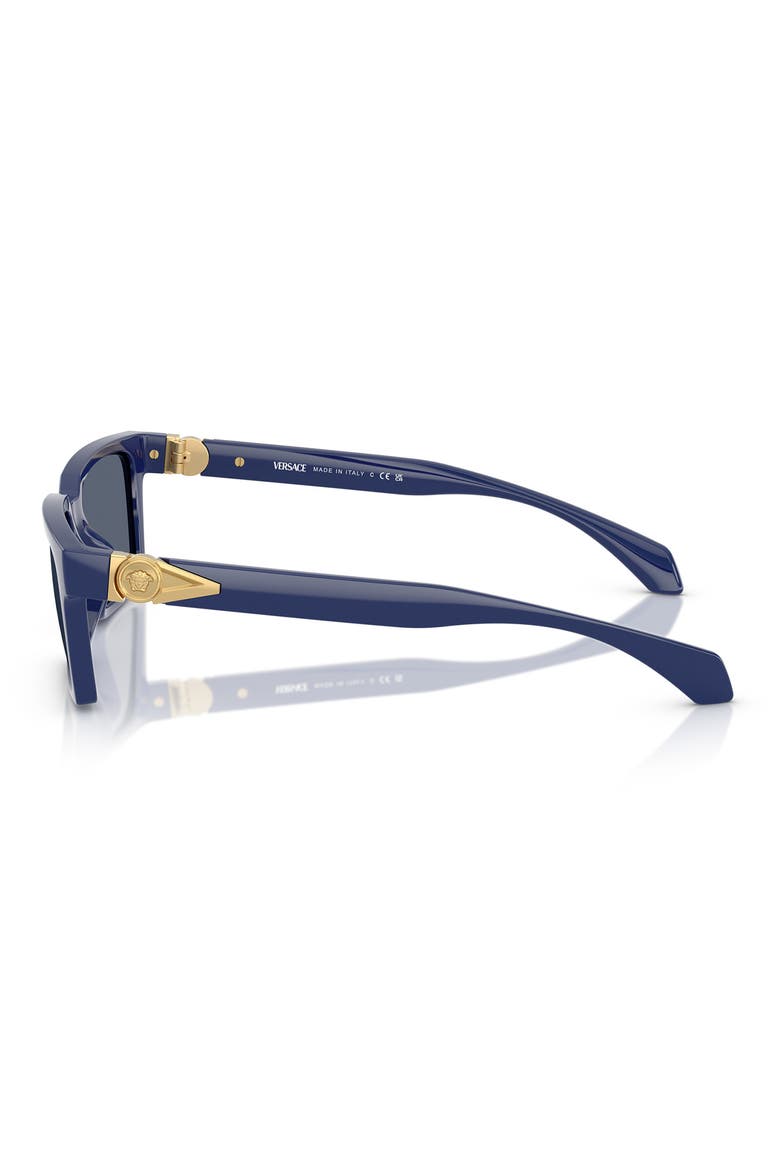 55mm Rectangular Sunglasses, Alternate, color, SOLID BLUE