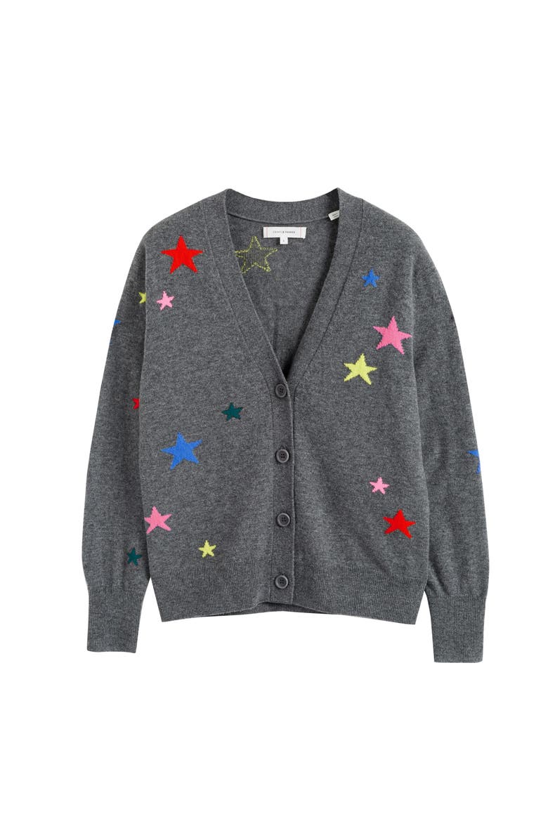 Chinti & Parker Wool-Cashmere Star Cardigan, Alternate, color, Grey