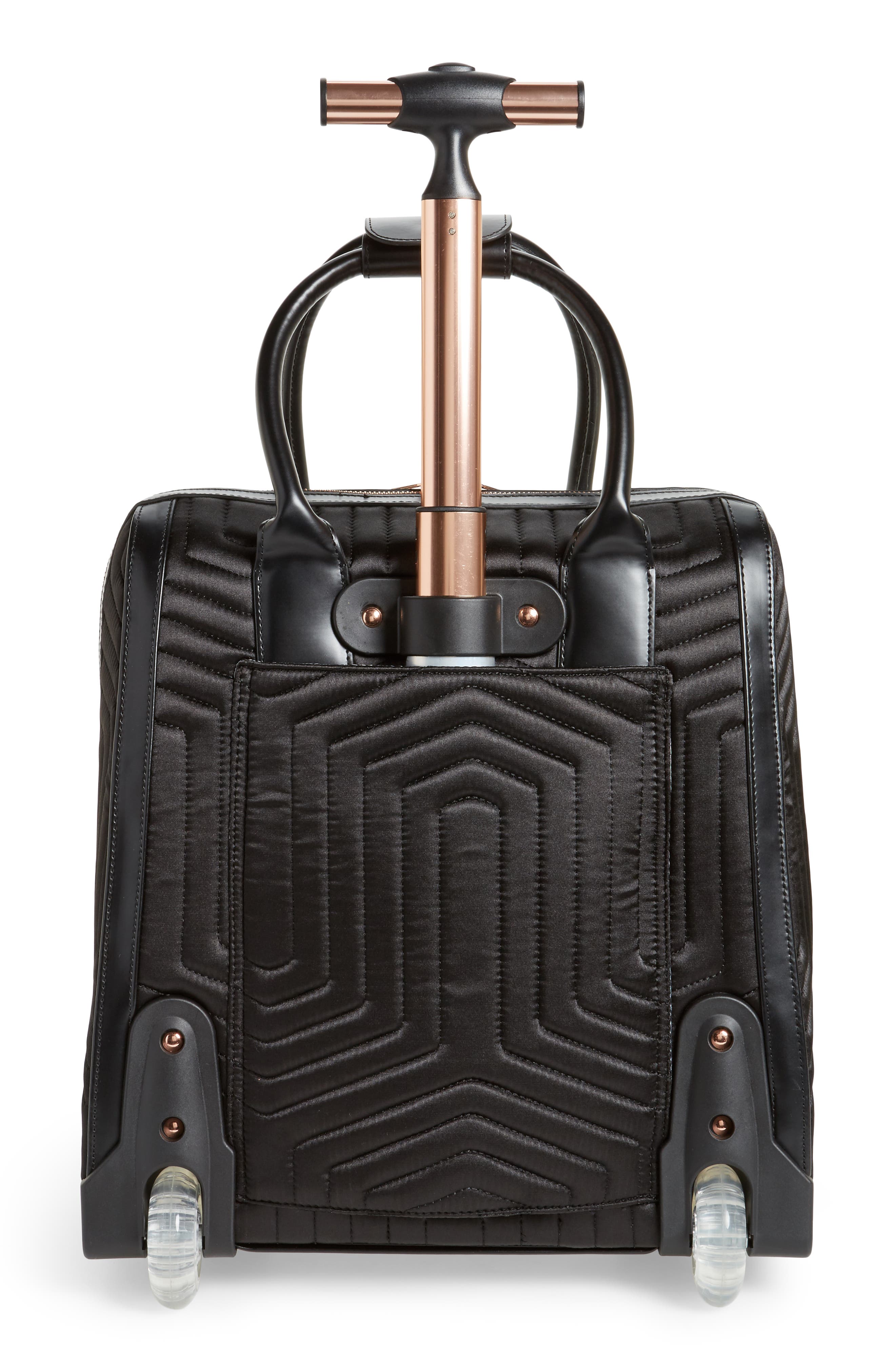 Ted Baker London Anisee Quilted Wheeled Travel Bag, Alternate, color, 