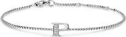 David Yurman Petite Pavé Initial Chain Bracelet in Sterling Silver with Diamonds