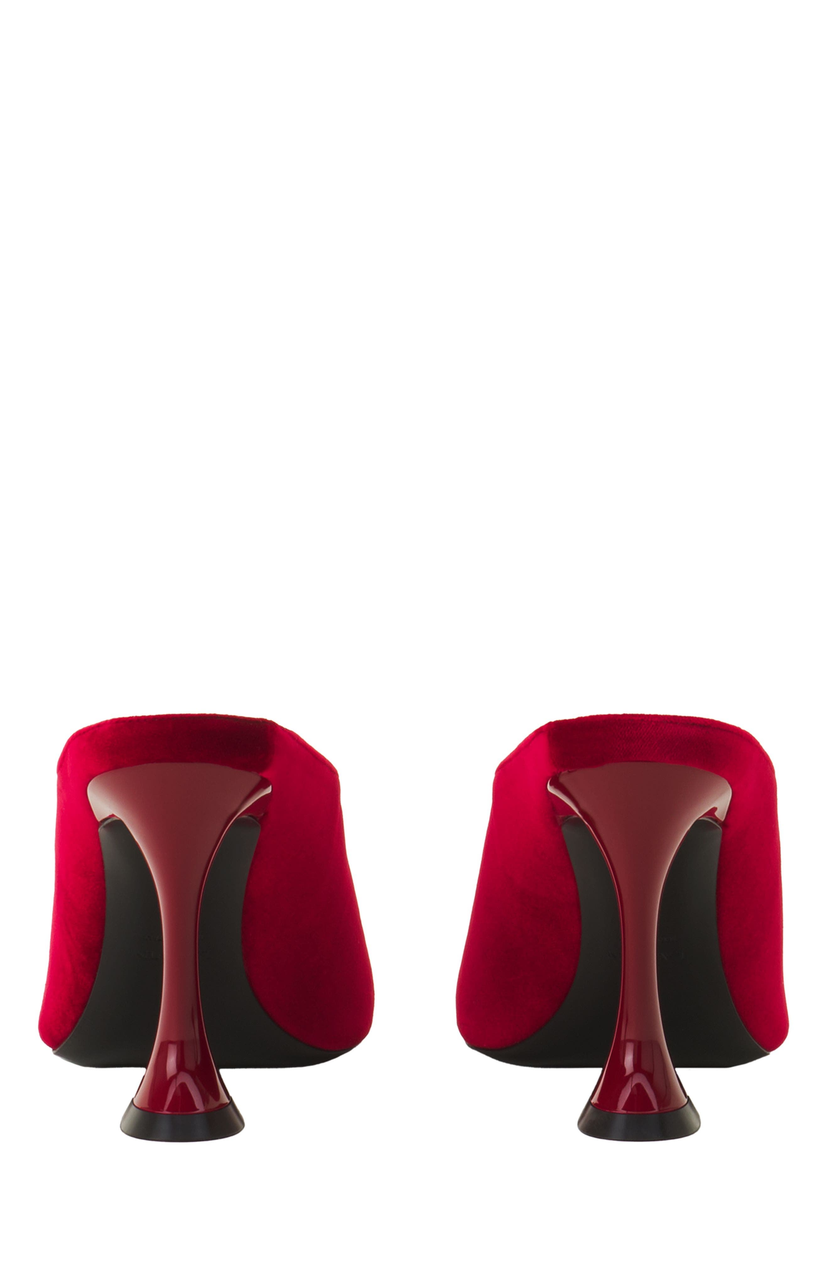 Lanvin Midnight Step Mule In Velvet, Alternate, color, Red